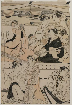 Boating Party on the Sumida River — Torii Kiyonaga