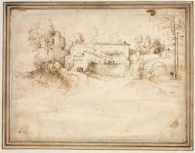 Farmhouse on the Slope of a Hill — Fra Bartolomeo