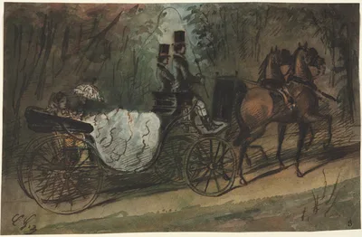 Carriage in the Bois de Boulogne — Constantin Guys