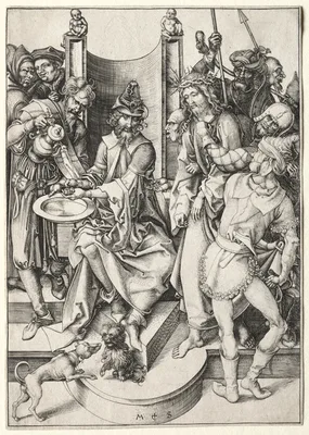 The Passion:  Christ Before Pilate — Martin Schongauer