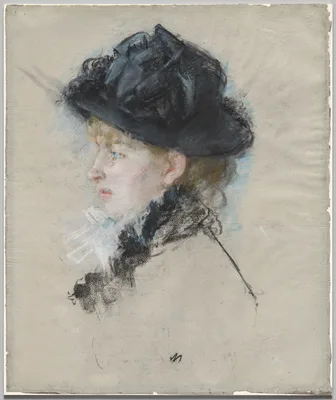 Mademoiselle Louise Riesener in a Hat — Berthe Morisot