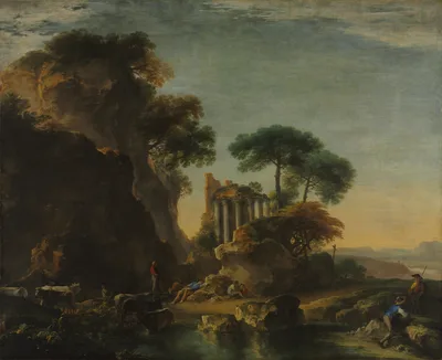 Ruins in a Rocky Landscape — Salvator Rosa