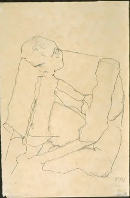 Seated Man (verso) — Egon Schiele