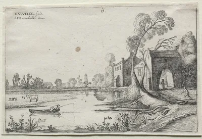 Landscape with a River and a  Gatehouse — Esaias van de Velde