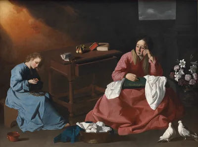 Christ and the Virgin in the House at Nazareth — Francisco de Zurbarán