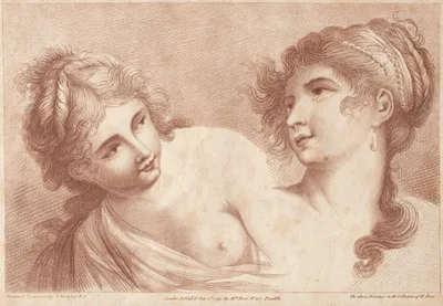 Heads of Two Women — Francesco Bartolozzi