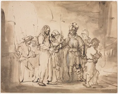 Christ Taken before Caiaphas — Rembrandt