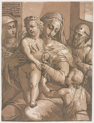 Virgin and Child with St. John, St. Catherine of Siena and St. Francis — Andrea Andreani