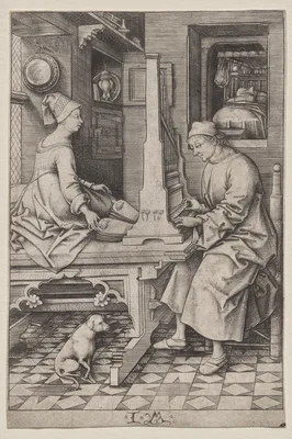 The Organ Player and His Wife — Israhel van Meckenem