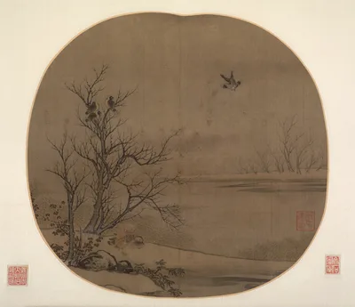 Birds and Ducks on a Snowy Islet