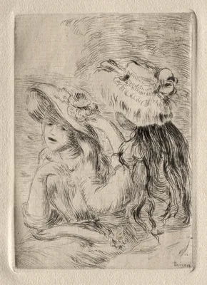 The Hatpin (Berthe Morisot's Daughter and Her Cousin), 1st plate — Pierre-Auguste Renoir