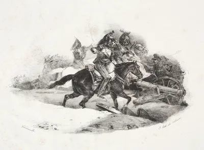 Cuirassiers Charging an Artillery Battery — Théodore Géricault