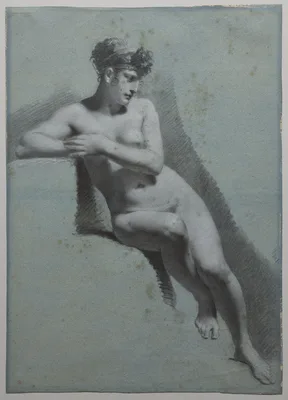 Study of a Nude Woman, Seated Looking to the Right (recto) — Pierre-Paul Prud'hon