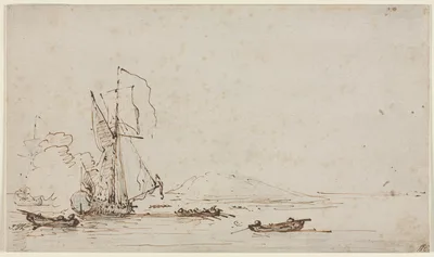 Yacht Receiving Salute — Willem van de Velde the Younger