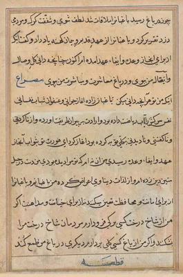 Page from Tales of a Parrot (Tuti-nama): text page