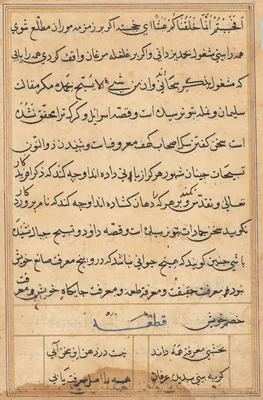 Page from Tales of a Parrot (Tuti-nama): text page