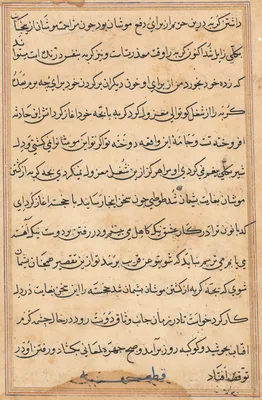 Page from Tales of a Parrot (Tuti-nama): text page