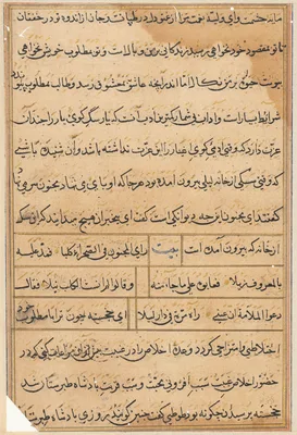 Page from Tales of a Parrot (Tuti-nama): text page