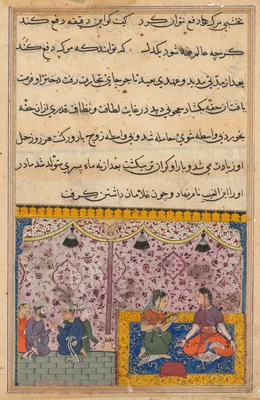 The merchant’s daughter gives birth to a son as a result of eating out of the box. The clever child recognizes the false gems from true, from a Tuti-nama (Tales of a Parrot): Twenty-third Night