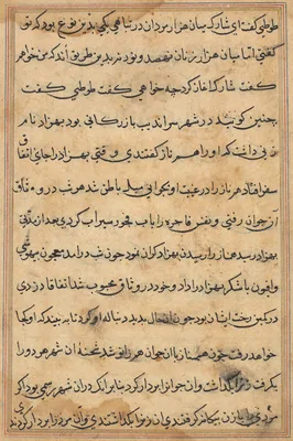 Page from Tales of a Parrot (Tuti-nama): text page