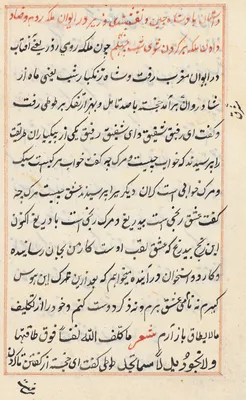 Page from Tales of a Parrot (Tuti-nama): text page