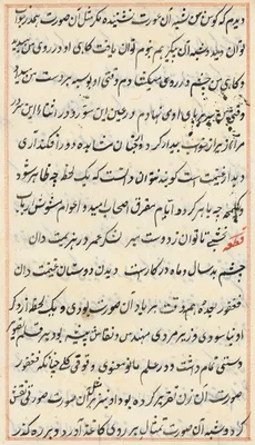 Page from Tales of a Parrot (Tuti-nama): text page
