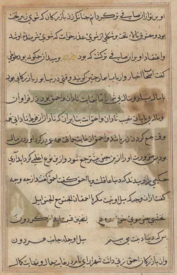 Page from Tales of a Parrot (Tuti-nama): text page