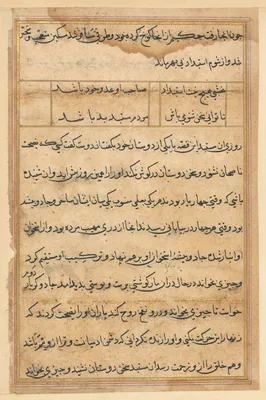 Page from Tales of a Parrot (Tuti-nama): text page