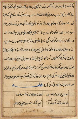 Page from Tales of a Parrot (Tuti-nama): text page