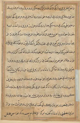 Page from Tales of a Parrot (Tuti-nama): text page