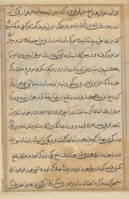 Page from Tales of a Parrot (Tuti-nama): text page