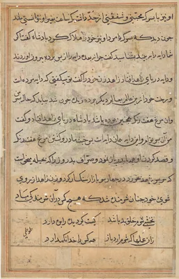 Page from Tales of a Parrot (Tuti-nama): text page
