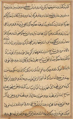 Page from Tales of a Parrot (Tuti-nama): text page