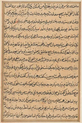 Page from Tales of a Parrot (Tuti-nama): text page
