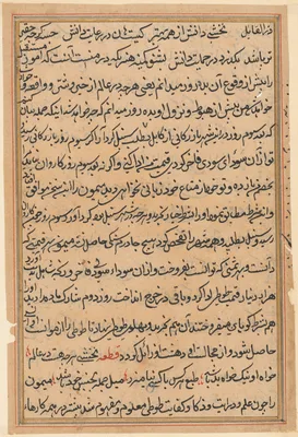 Page from Tales of a Parrot (Tuti-nama): text page