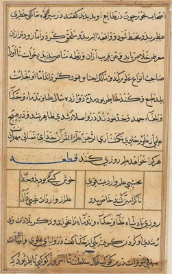 Page from Tales of a Parrot (Tuti-nama): text page