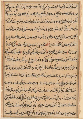 Page from Tales of a Parrot (Tuti-nama): text page