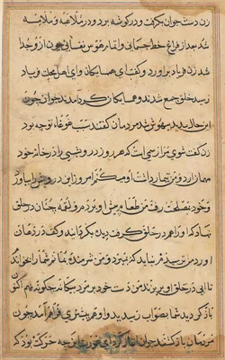 Page from Tales of a Parrot (Tuti-nama): text page