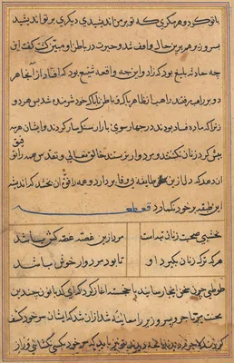Page from Tales of a Parrot (Tuti-nama): text page