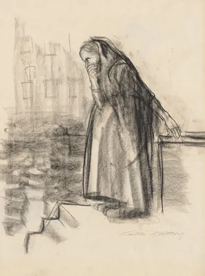 Pregnant Woman Contemplating Suicide (recto) — Käthe Kollwitz