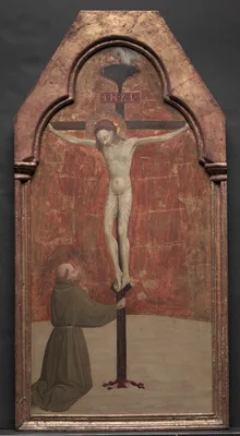 St. Francis Kneeling before Christ on the Cross — Sassetta