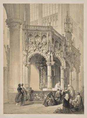 Sketches in Belgium and Germany, Second Series:  No. 17 - Screens at Lierre — Louis Haghe