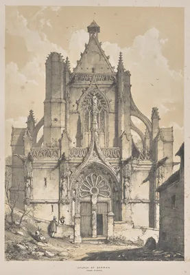 Architecture of the Middle Ages:  Church at Serran, near Gisore — Joseph Nash