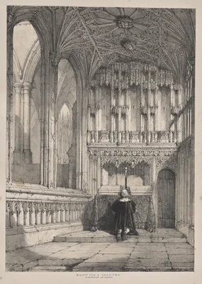 Architecture of the Middle Ages:  Bishop Fox's Chantry, Winchester Cathedral — Joseph Nash