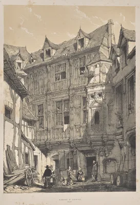 Architecture of the Middle Ages:  Abbaye St. Amand, Rouen — Joseph Nash