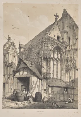 Architecture of the Middle Ages:  St. Etienne, Rouen — Joseph Nash
