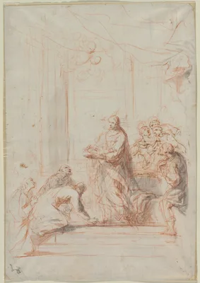 Christ Administering the Host — Anonymous