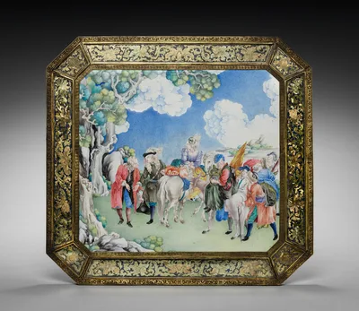 Screen with European Figures (obverse)