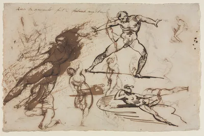 Sheet of Sketches (recto) — Théodore Géricault