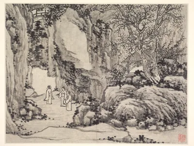 The Sword Spring, Tiger Hill, from Twelve Views of Tiger Hill, Suzhou — Shen Zhou